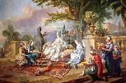 Charles-Amedee-Philippe van Loo Sultana Served by her Eunuchs oil painting